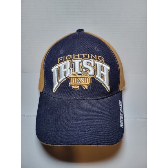 Notre Dame Fighting‎ Irish Hat Cap Adjustable Strap Blue Gold Top Of The World - Picture 1 of 11